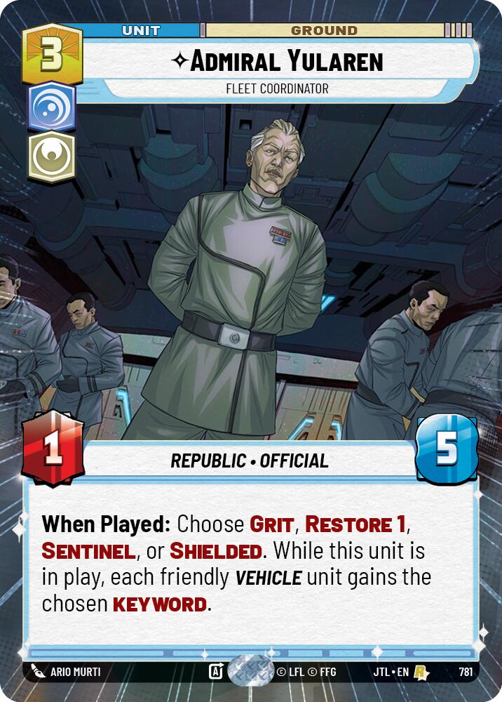 Admiral Yularen - Fleet Coordinator (781) (Hyperspace Foil) (781) [Jump to Lightspeed] | Tabernacle Games
