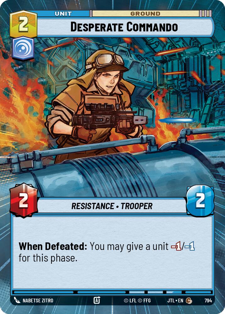 Desperate Commando (794) (Hyperspace Foil) (794) [Jump to Lightspeed] | Tabernacle Games