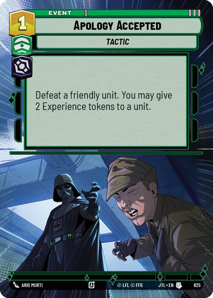 Apology Accepted (825) (Hyperspace Foil) (825) [Jump to Lightspeed] | Tabernacle Games