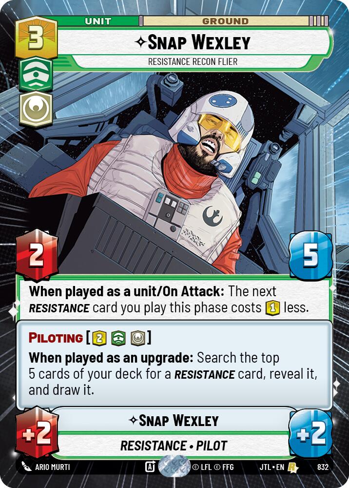 Snap Wexley - Resistance Recon Flier (832) (Hyperspace Foil) (832) [Jump to Lightspeed] | Tabernacle Games