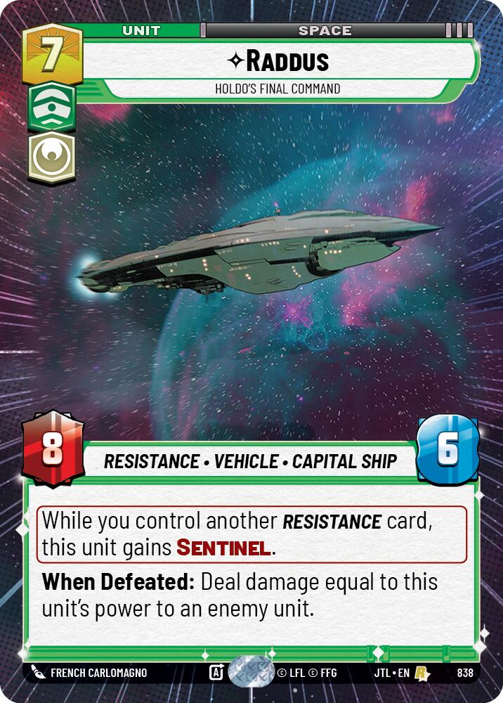 Raddus - Holdo's Final Command (838) (Hyperspace Foil) (838) [Jump to Lightspeed] | Tabernacle Games