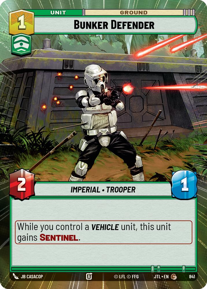 Bunker Defender (841) (Hyperspace Foil) (841) [Jump to Lightspeed] | Tabernacle Games