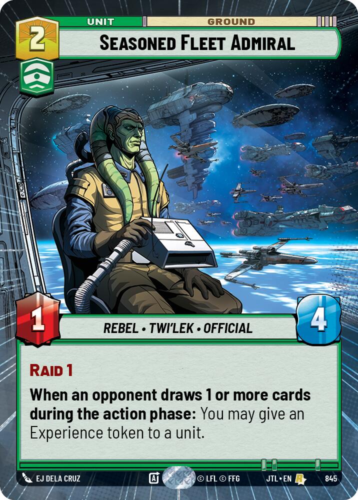 Seasoned Fleet Admiral (845) (Hyperspace Foil) (845) [Jump to Lightspeed] | Tabernacle Games
