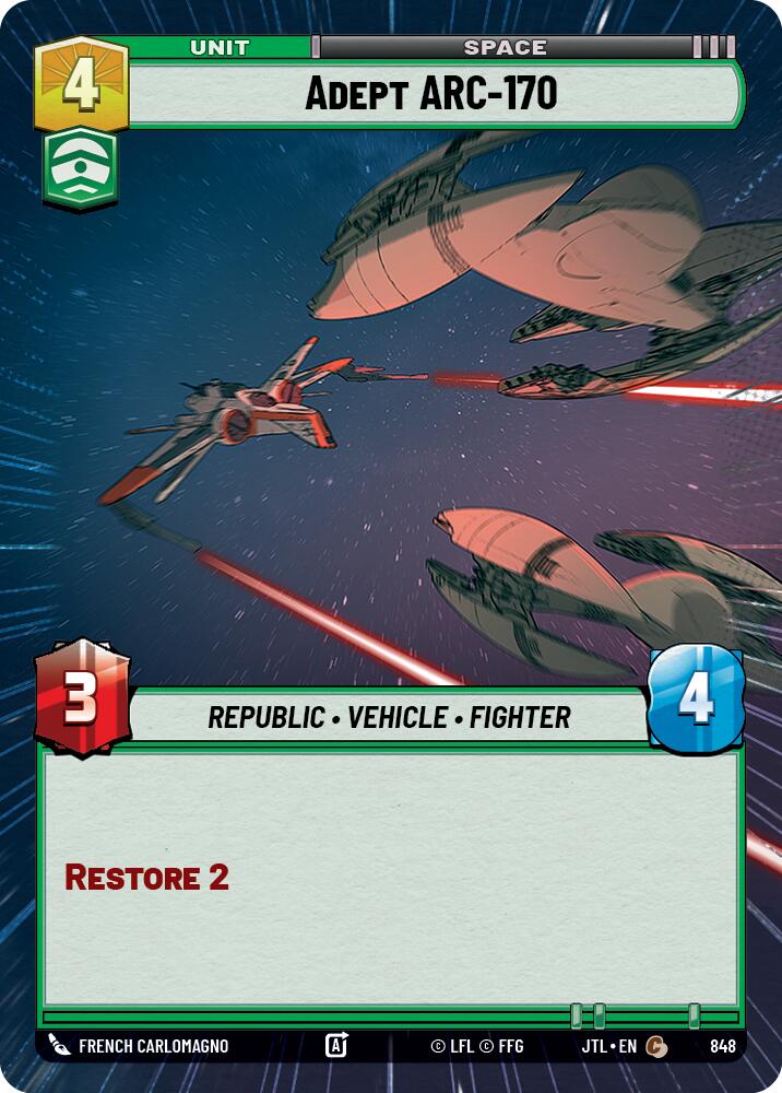 Adept ARC-170 (848) (Hyperspace Foil) (848) [Jump to Lightspeed] | Tabernacle Games
