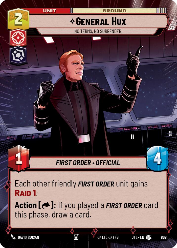 General Hux - No Terms, No Surrender (868) (Hyperspace Foil) (868) [Jump to Lightspeed] | Tabernacle Games