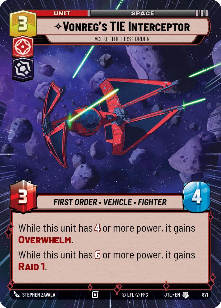 Vonreg's TIE Interceptor - Ace of the First Order (871) (Hyperspace Foil) (871) [Jump to Lightspeed] | Tabernacle Games