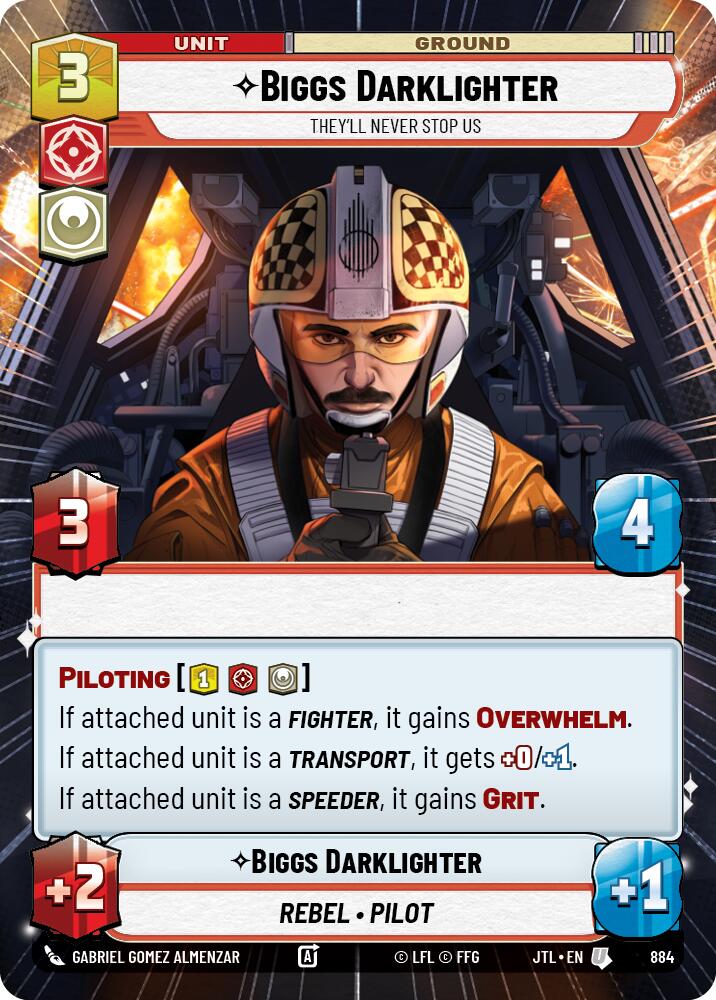 Biggs Darklighter - They'll Never Stop Us (884) (Hyperspace Foil) (884) [Jump to Lightspeed] | Tabernacle Games