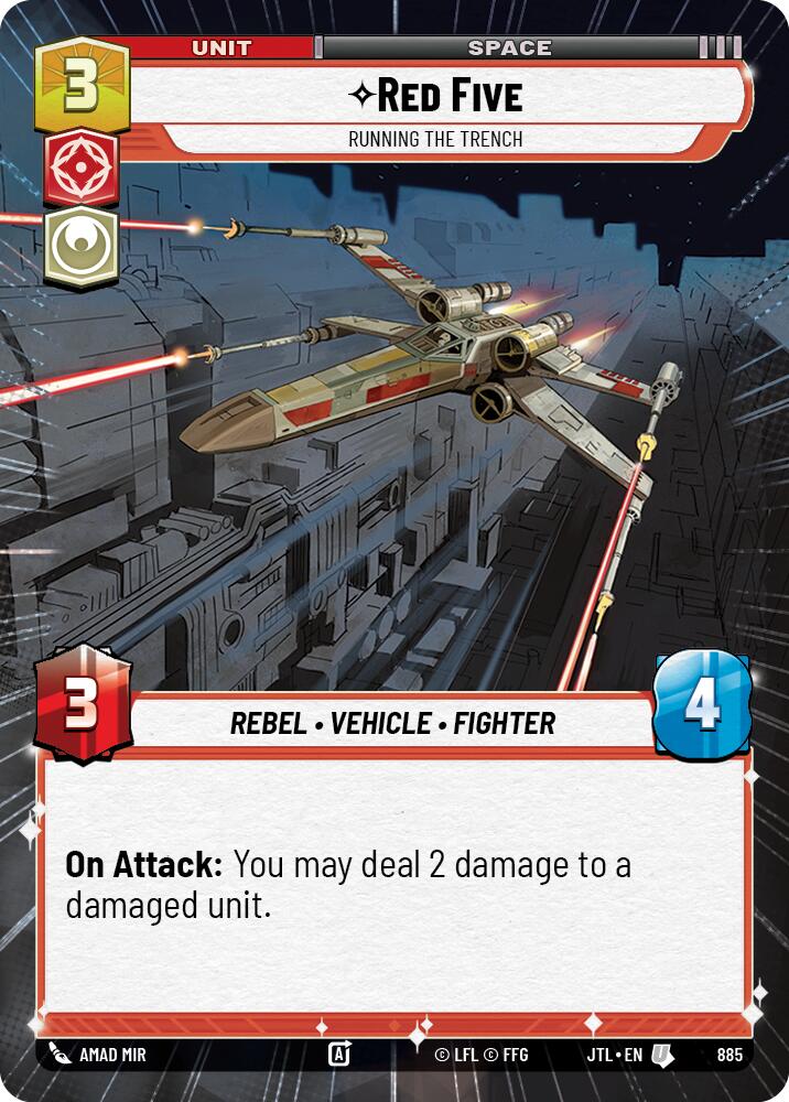 Red Five - Running the Trench (885) (Hyperspace Foil) (885) [Jump to Lightspeed] | Tabernacle Games
