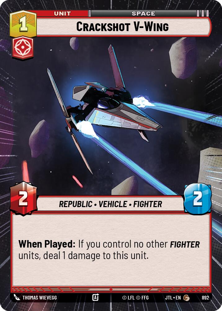 Crackshot V-Wing (892) (Hyperspace Foil) (892) [Jump to Lightspeed] | Tabernacle Games