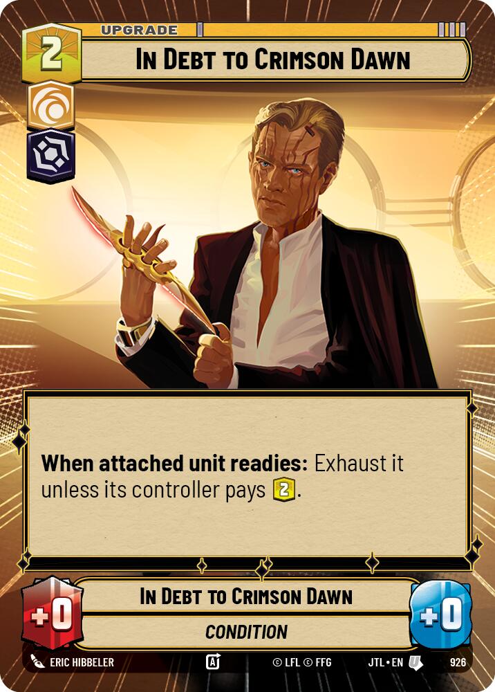 In Debt to Crimson Dawn (926) (Hyperspace Foil) (926) [Jump to Lightspeed] | Tabernacle Games