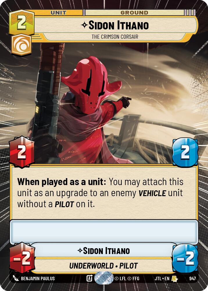 Sidon Ithano - The Crimson Corsair (947) (Hyperspace Foil) (947) [Jump to Lightspeed] | Tabernacle Games