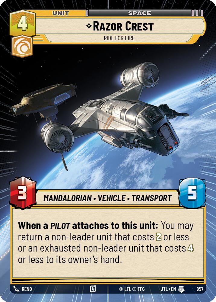 Razor Crest - Ride For Hire (957) (Hyperspace Foil) (957) [Jump to Lightspeed] | Tabernacle Games