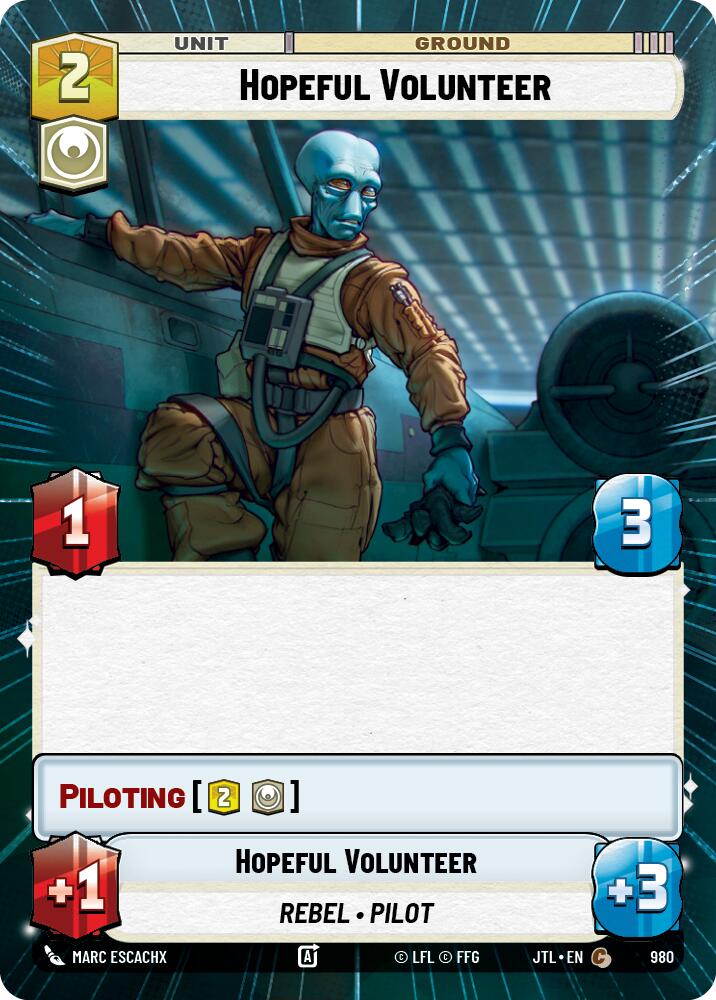Hopeful Volunteer (980) (Hyperspace Foil) (980) [Jump to Lightspeed] | Tabernacle Games
