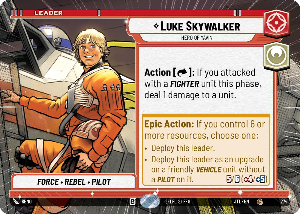 Luke Skywalker - Hero of Yavin (274) (Hyperspace) (274) [Jump to Lightspeed] | Tabernacle Games