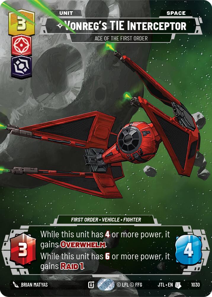 Vonreg's TIE Interceptor - Ace of the First Order (1030) (Prestige) (1030) [Jump to Lightspeed] | Tabernacle Games