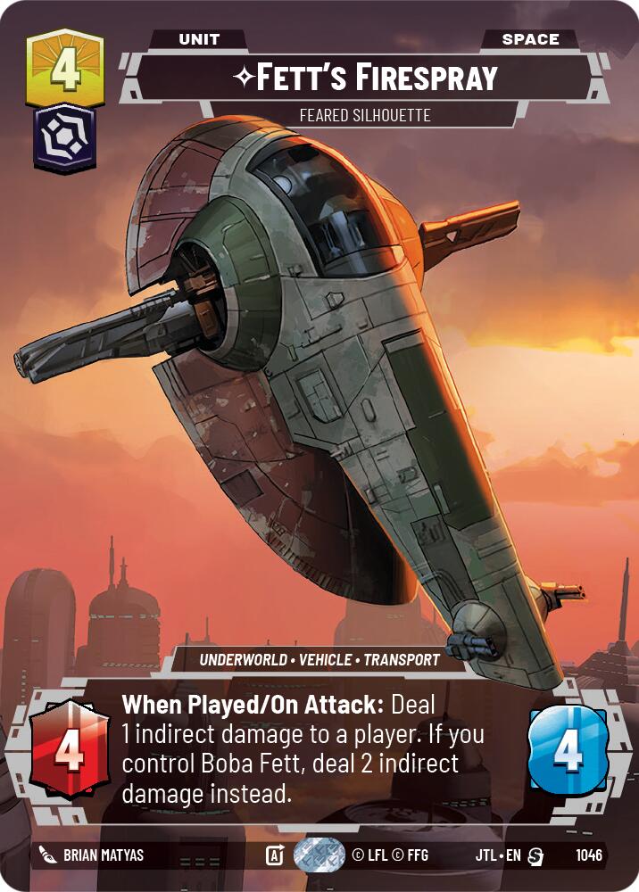 Fett's Firespray - Feared Silhouette (1046) (Prestige) (1046) [Jump to Lightspeed] | Tabernacle Games