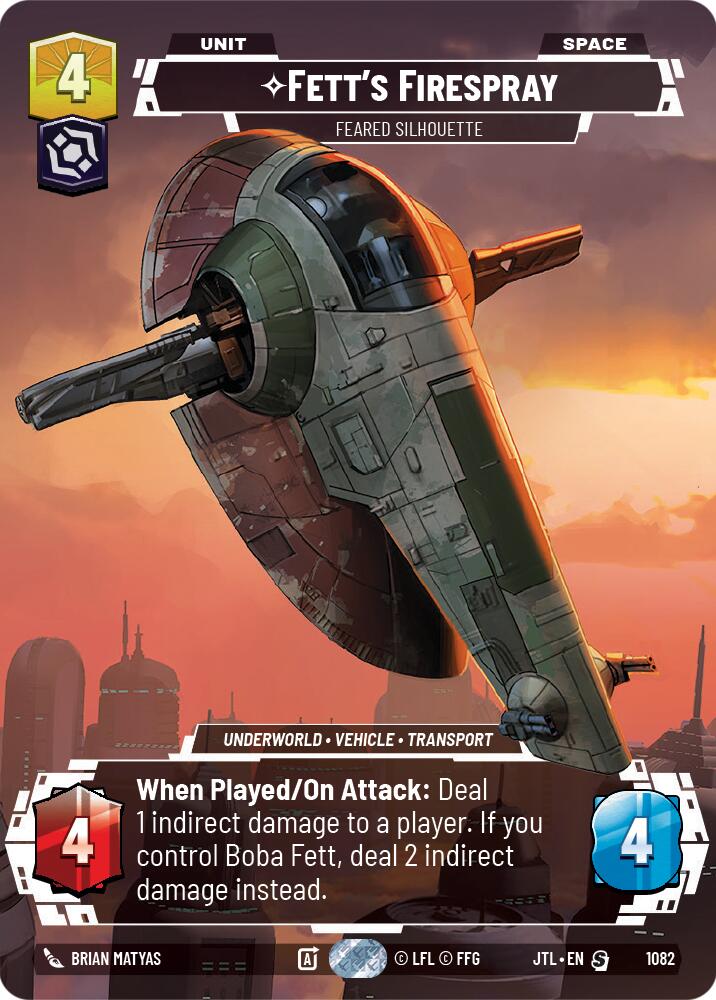 Fett's Firespray - Feared Silhouette (1082) (Prestige Foil) (1082) [Jump to Lightspeed] | Tabernacle Games