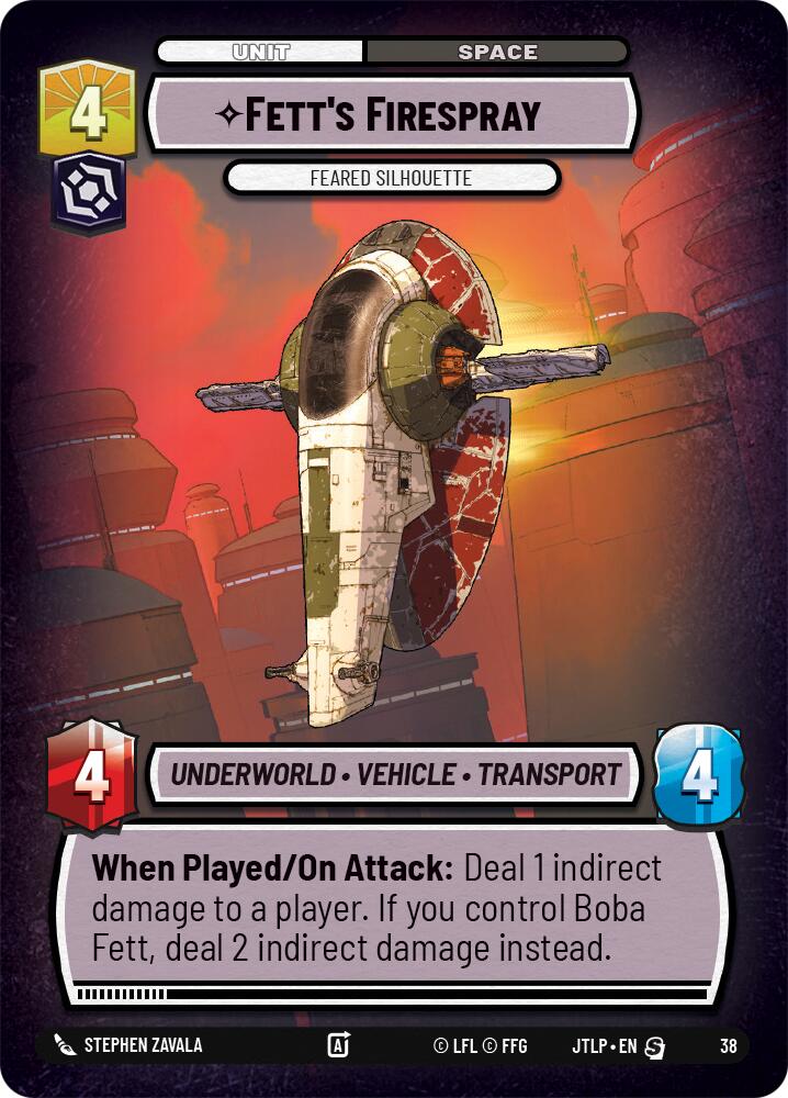 Fett's Firespray - Feared Silhouette (Foil) (38) [Jump to Lightspeed: Weekly Play] | Tabernacle Games