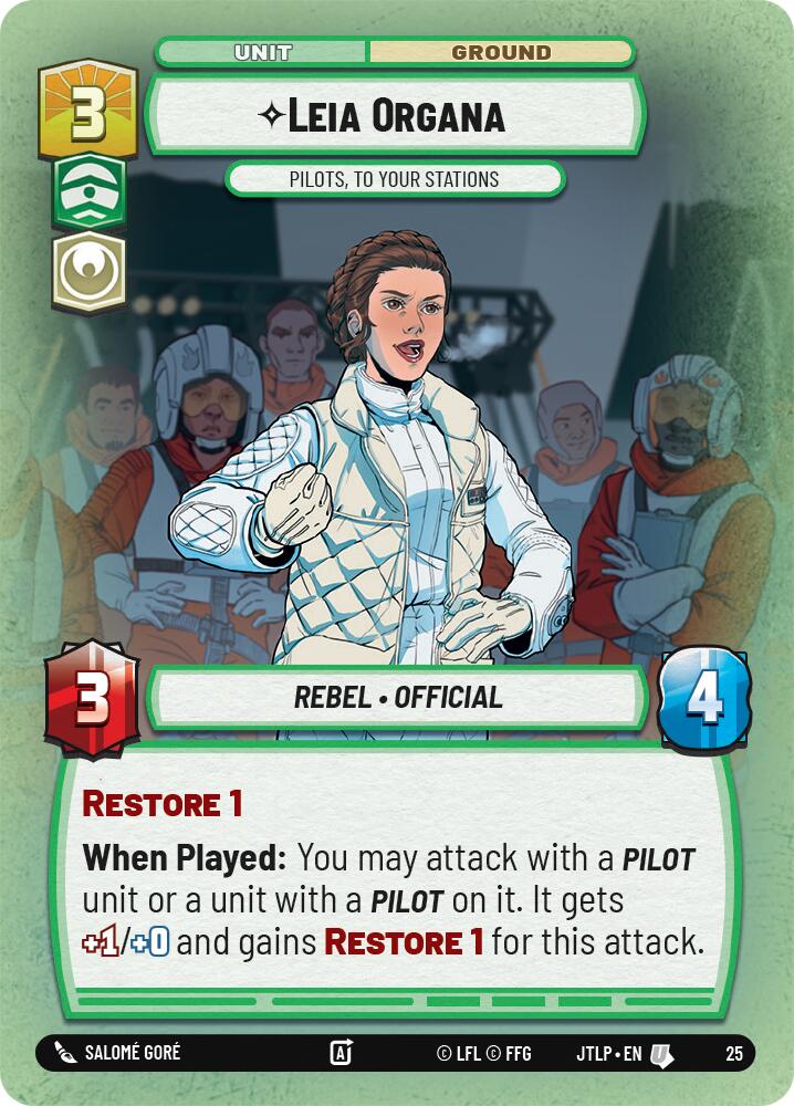 Leia Organa - Pilots, To Your Stations (Foil) (25) [Jump to Lightspeed: Weekly Play] | Tabernacle Games