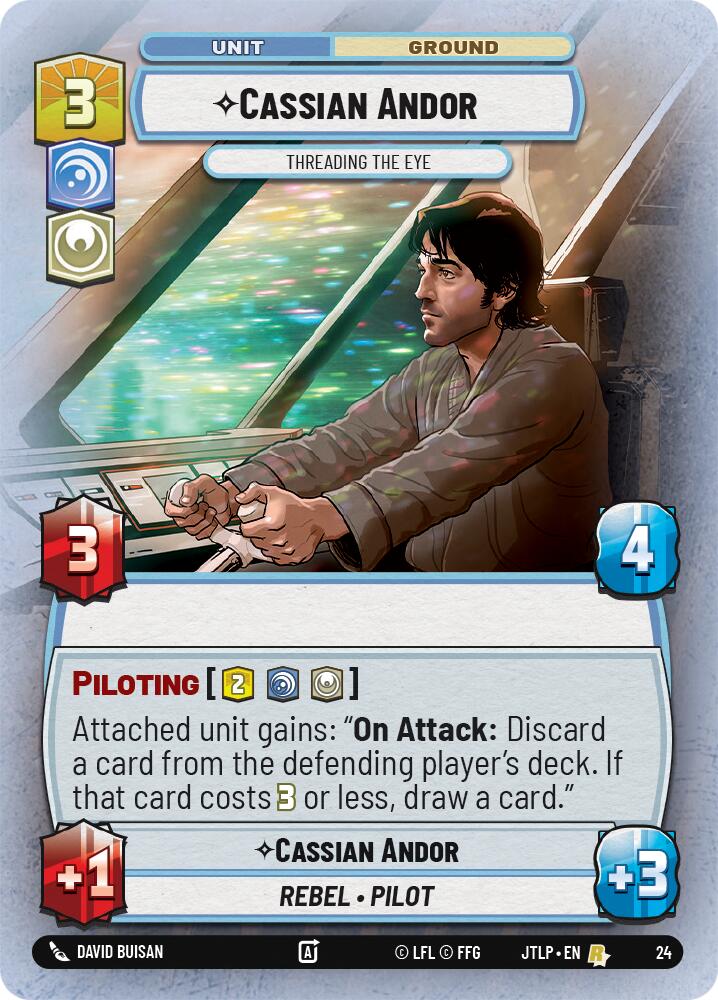 Cassian Andor - Threading the Eye (Foil) (24) [Jump to Lightspeed: Weekly Play] | Tabernacle Games