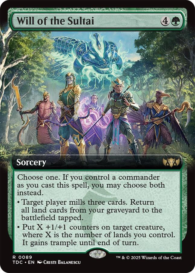 Will of the Sultai (Extended Art) [Tarkir: Dragonstorm Commander] | Tabernacle Games
