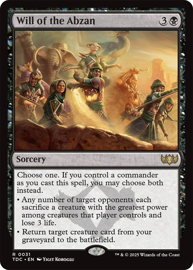 Will of the Abzan [Tarkir: Dragonstorm Commander] | Tabernacle Games
