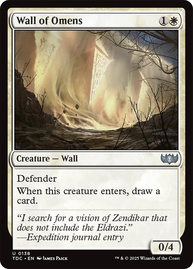 Wall of Omens [Tarkir: Dragonstorm Commander] | Tabernacle Games