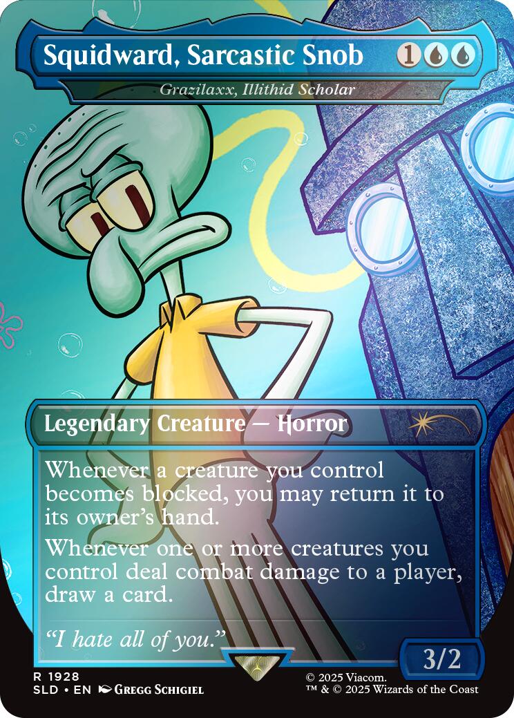 Squidward, Sarcastic Snob - Grazilaxx, Illithid Scholar (Rainbow Foil) [Secret Lair Drop Series] | Tabernacle Games