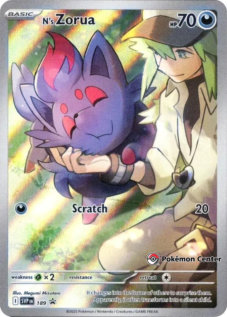 N's Zorua (SVP189) (Pokemon Center Exclusive) [Scarlet & Violet: Black Star Promos] | Tabernacle Games
