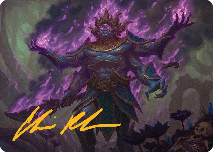 Rot-Curse Rakshasa Art Card (13/54) (Gold-Stamped Signature) [Tarkir: Dragonstorm Art Series] | Tabernacle Games