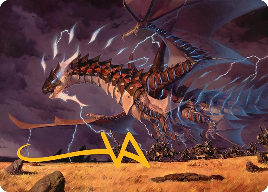 Neriv, Heart of the Storm Art Card (25/54) (Gold-Stamped Signature) [Tarkir: Dragonstorm Art Series] | Tabernacle Games