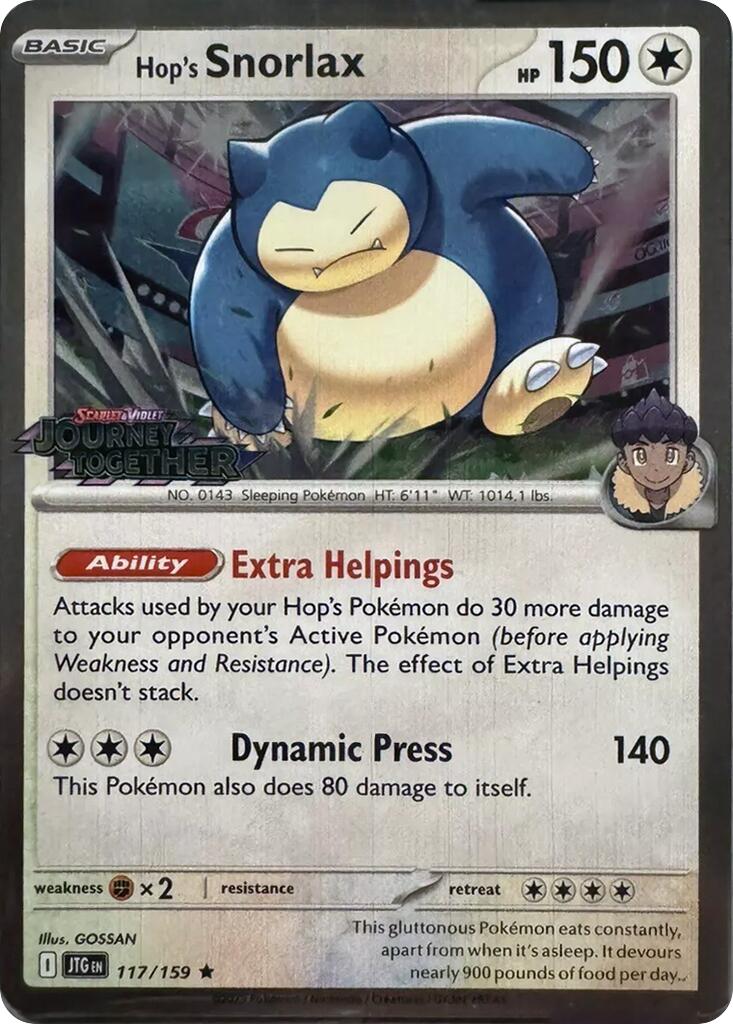 Hop's Snorlax (117/159) (Cosmos Holo) [Scarlet & Violet: Journey Together] | Tabernacle Games