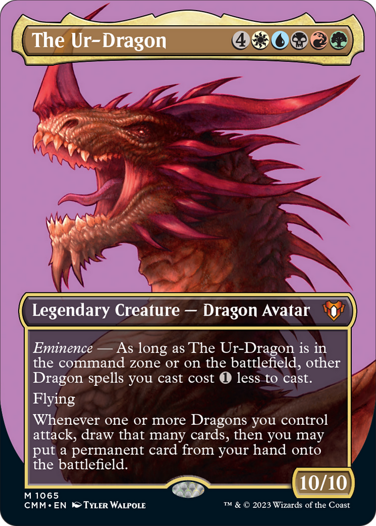 The Ur-Dragon (Borderless Textured Foil Frame Break) [Commander Masters] | Tabernacle Games