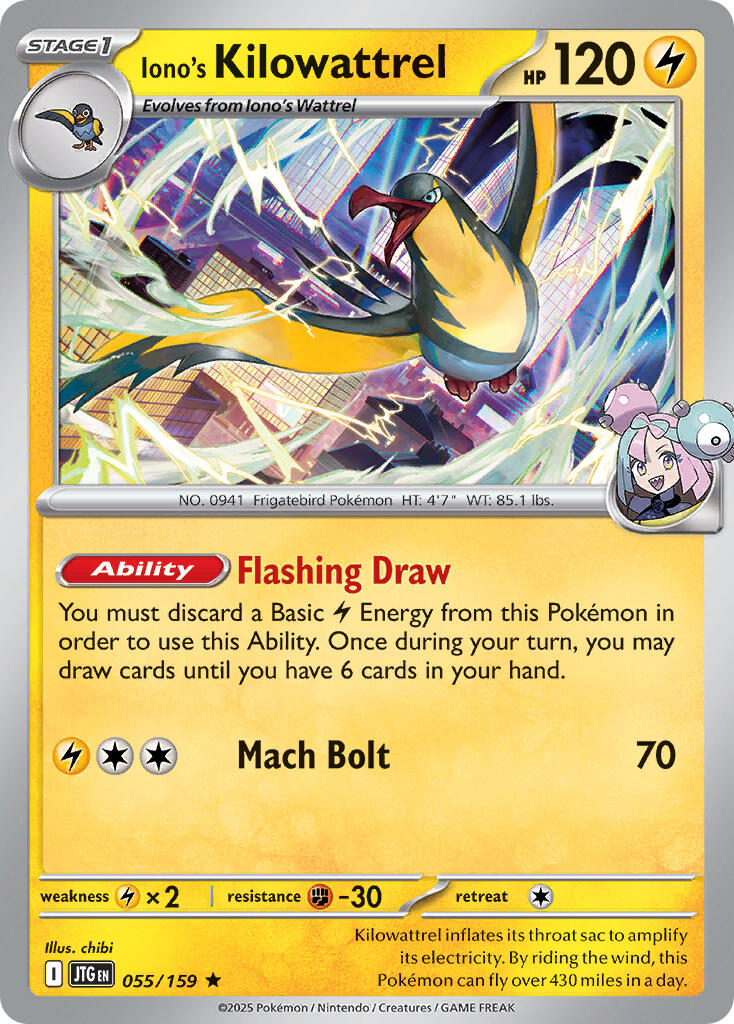 Iono's Kilowattrel (055/159) (Deck Exclusive) [Scarlet & Violet: Journey Together] | Tabernacle Games