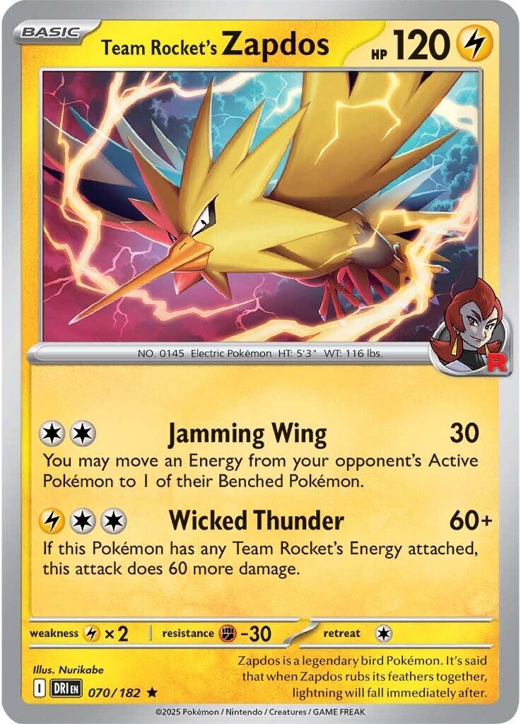 Team Rocket's Zapdos (070/182) [Scarlet & Violet: Destined Rivals] | Tabernacle Games