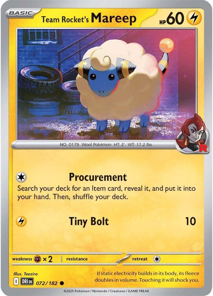 Team Rocket's Mareep (072/182) [Scarlet & Violet: Destined Rivals] | Tabernacle Games