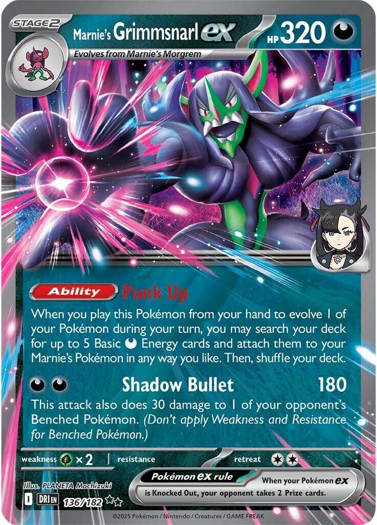 Marnie's Grimmsnarl ex (136/182) [Scarlet & Violet: Destined Rivals] | Tabernacle Games
