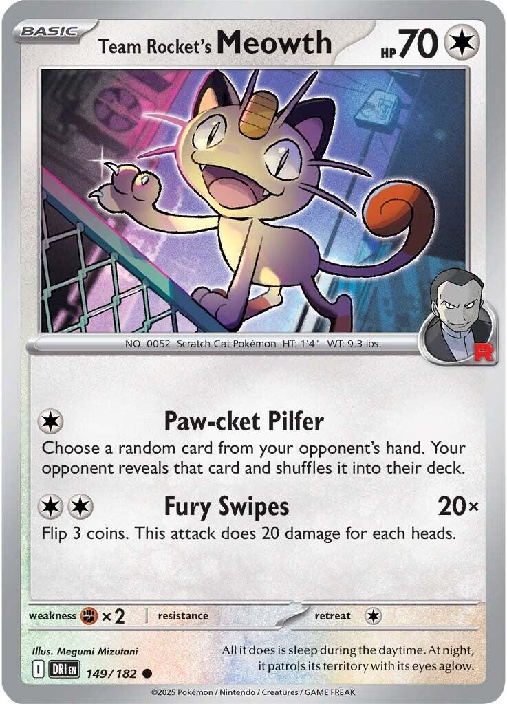 Team Rocket's Meowth (149/182) [Scarlet & Violet: Destined Rivals] | Tabernacle Games