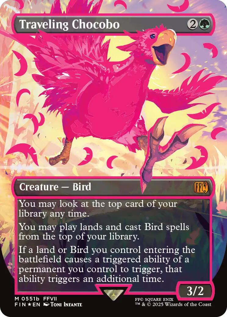 Traveling Chocobo (Borderless) (Neon Ink Pink) [FINAL FANTASY] | Tabernacle Games