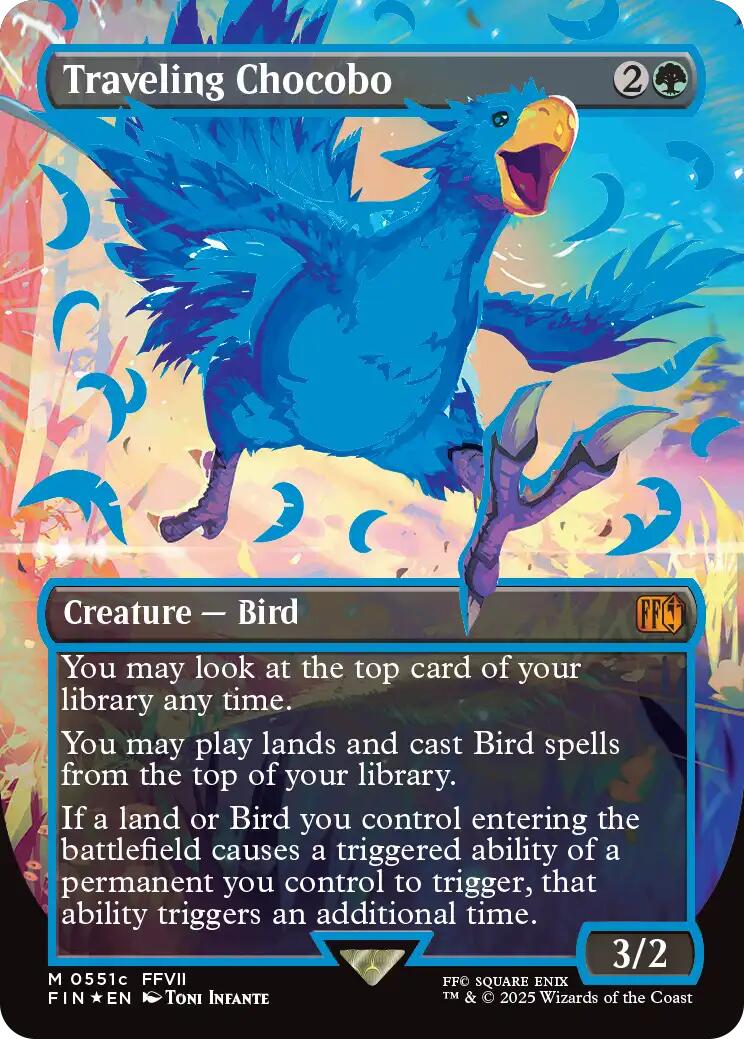Traveling Chocobo (Borderless) (Neon Ink Blue) [FINAL FANTASY] | Tabernacle Games