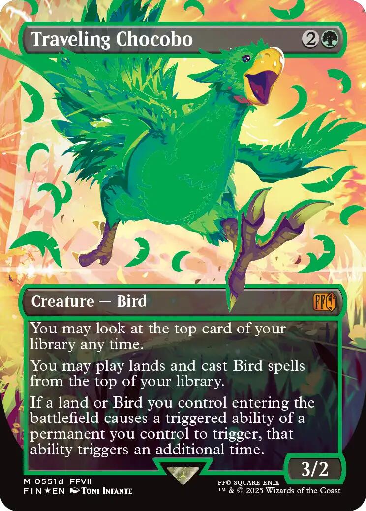 Traveling Chocobo (Borderless) (Neon Ink Green) [FINAL FANTASY] | Tabernacle Games