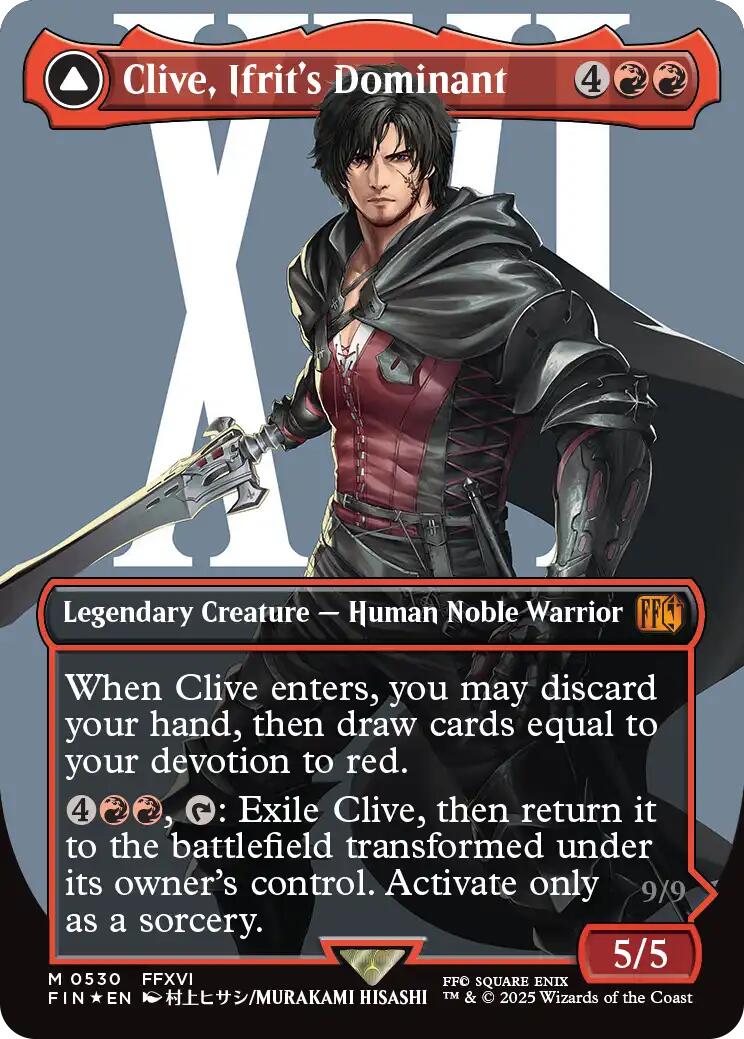 Clive, Ifrit's Dominant // Ifrit, Warden of Inferno (Borderless) (Surge Foil) [FINAL FANTASY] | Tabernacle Games