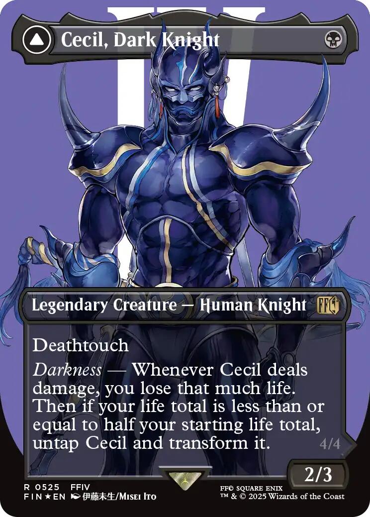 Cecil, Dark Knight // Cecil, Redeemed Paladin (Borderless) (Surge Foil) [FINAL FANTASY] | Tabernacle Games