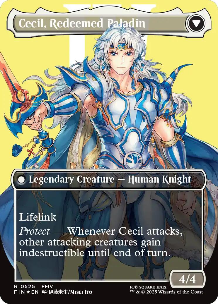 Cecil, Dark Knight // Cecil, Redeemed Paladin (Borderless) (Surge Foil) [FINAL FANTASY] | Tabernacle Games