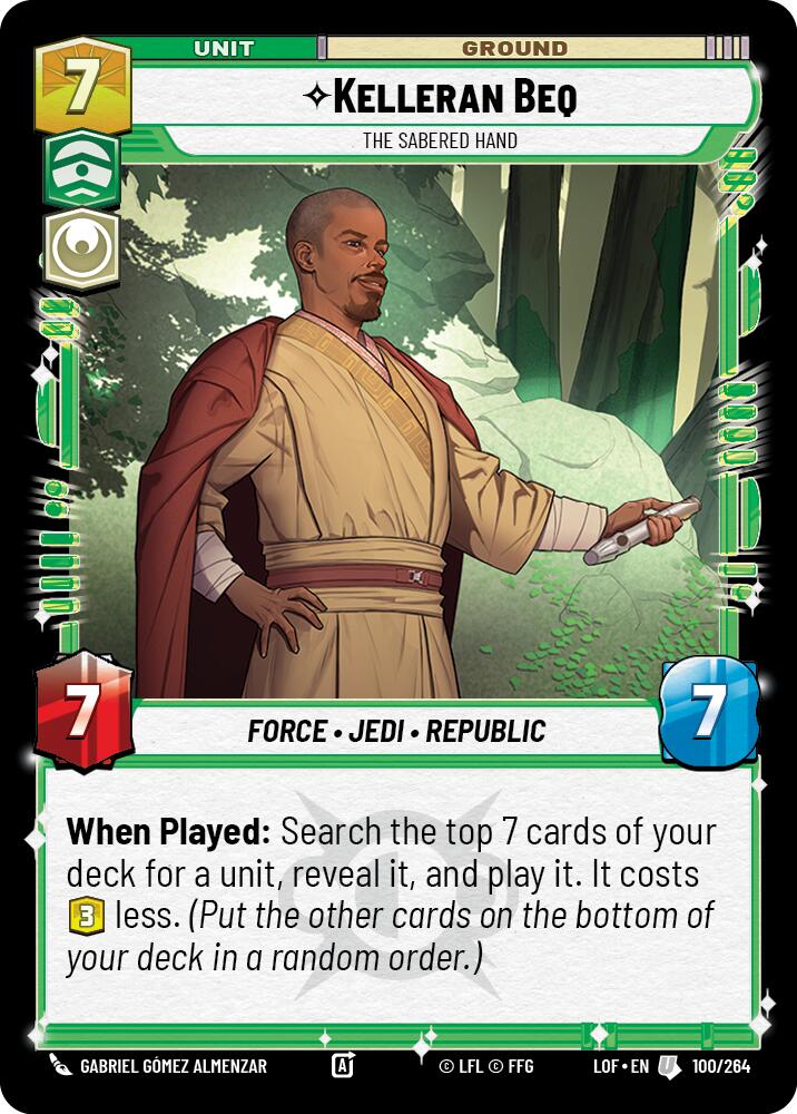 Kelleran Beq - The Sabered Hand (100/264) (100/264) [Legends of the Force] | Tabernacle Games