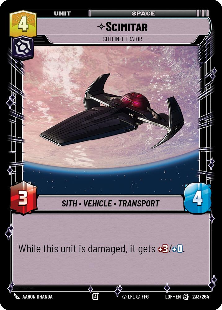 Scimitar - Sith Infiltrator (233/264) (233/264) [Legends of the Force] | Tabernacle Games