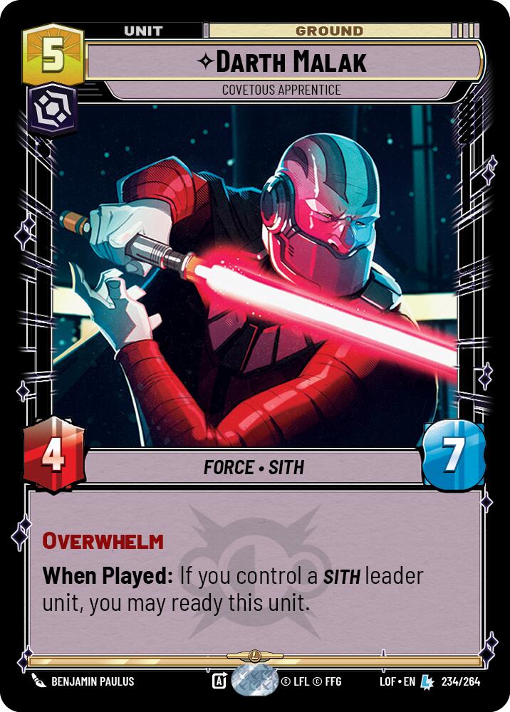 Darth Malak - Covetous Apprentice (234/264) (234/264) [Legends of the Force] | Tabernacle Games