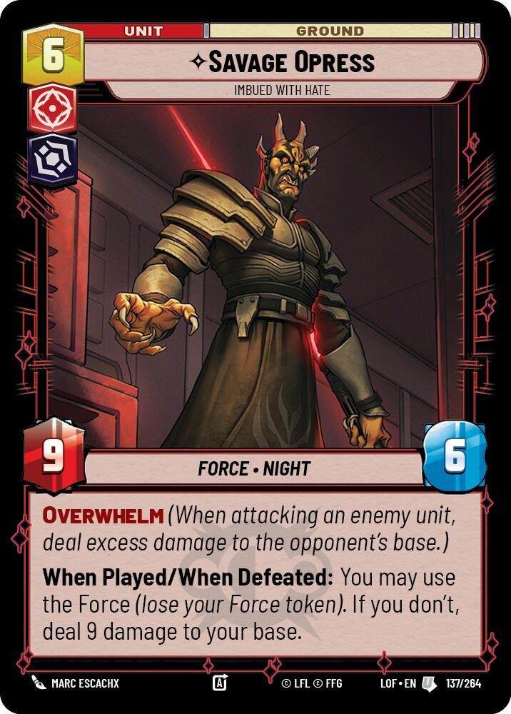 Savage Opress - Imbued With Hate (137/264) (137/264) [Legends of the Force] | Tabernacle Games