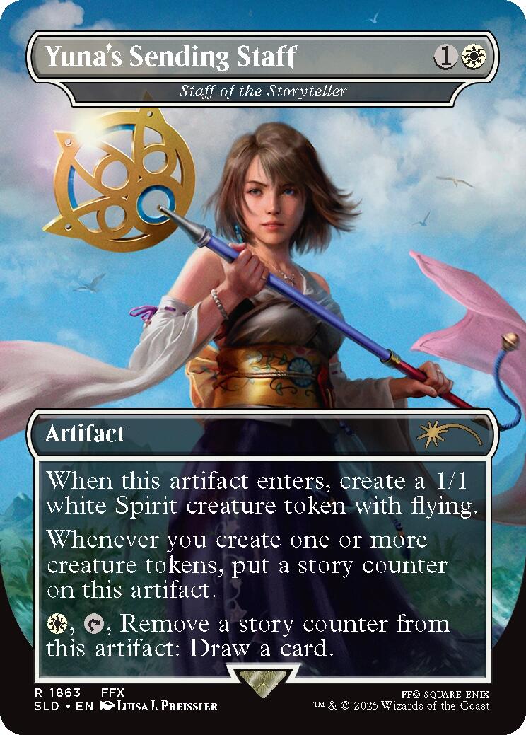 Yuna's Sending Staff - Staff of the Storyteller [Secret Lair Drop Series] | Tabernacle Games