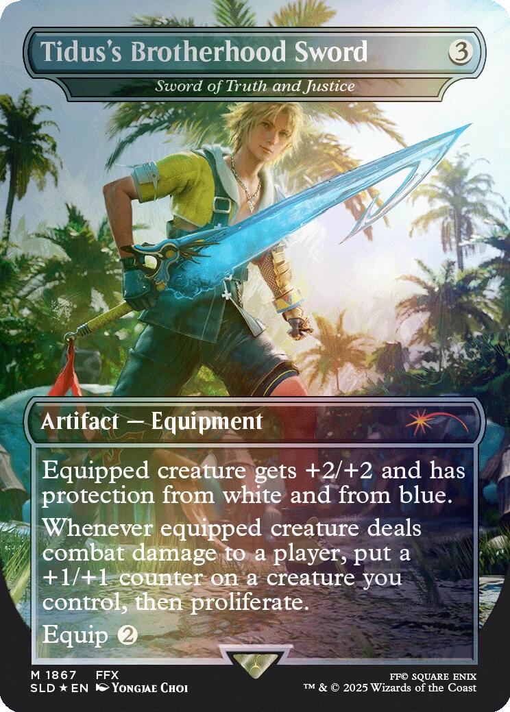 Tidus's Brotherhood Sword - Sword of Truth and Justice (Rainbow Foil) [Secret Lair Drop Series] | Tabernacle Games